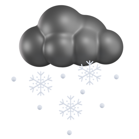 Cloudy Snowfall 3D Icon