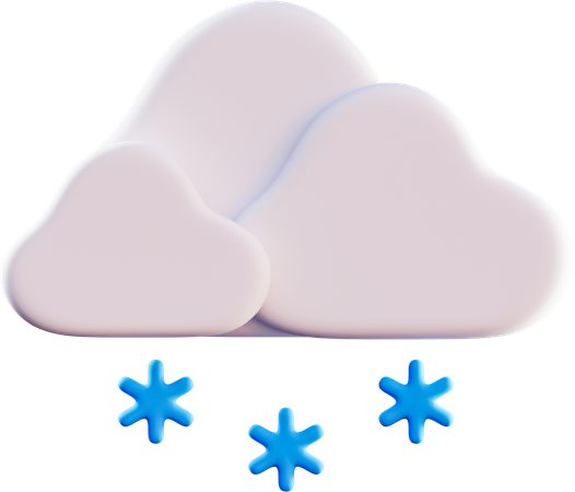 Cloudy Snowy  3D Icon