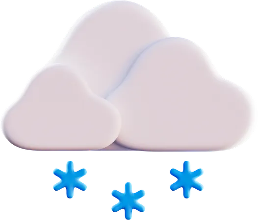 Cloudy Snowy  3D Icon