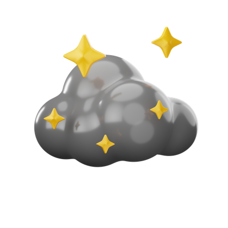 Cloudy Star  3D Icon