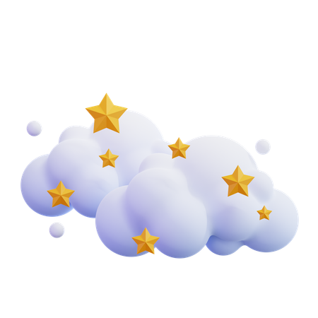 Cloudy Stars  3D Icon