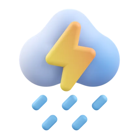 Cloudy Storm  3D Icon