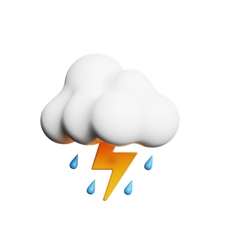 Cloudy Storm  3D Icon