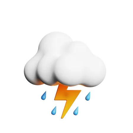 Cloudy Storm  3D Icon