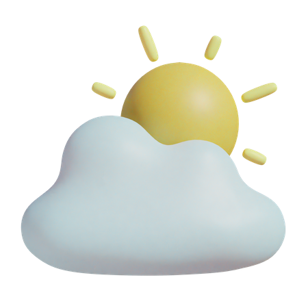 Cloudy Sunny  3D Icon