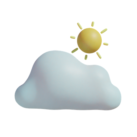 Cloudy Sunny  3D Icon