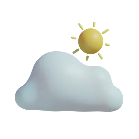 Cloudy Sunny  3D Illustration