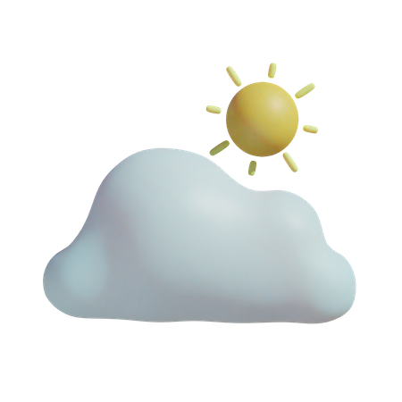 Cloudy Sunny 3D Illustration