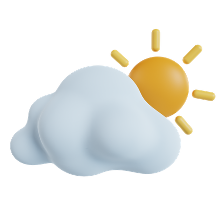 Cloudy Sunny Day  3D Icon