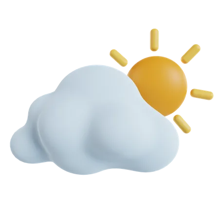 Cloudy Sunny Day  3D Icon