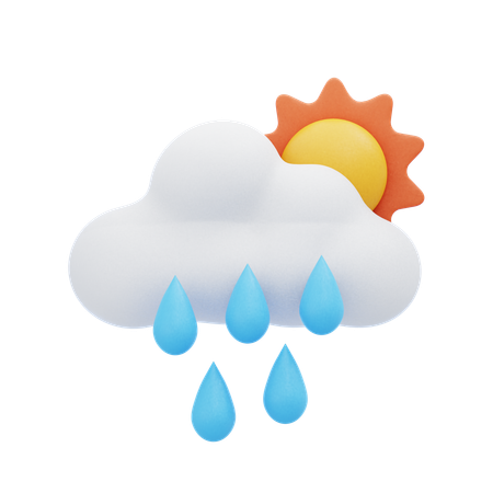 Cloudy Sunny Rain  3D Icon