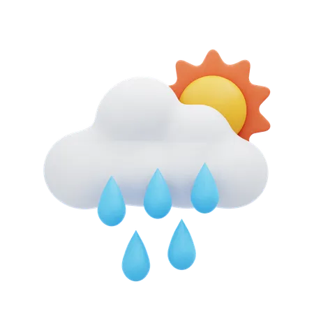 Cloudy Sunny Rain  3D Icon