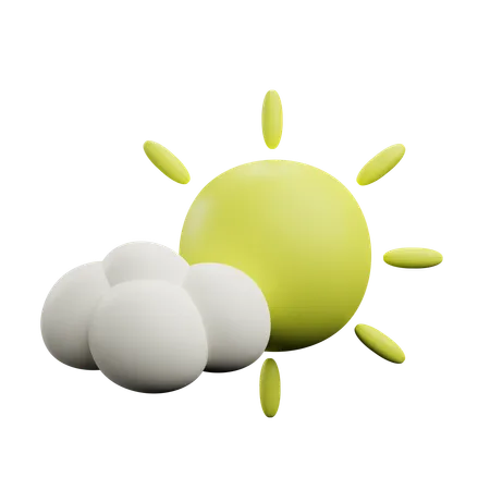 Cloudy sunny sun  3D Icon