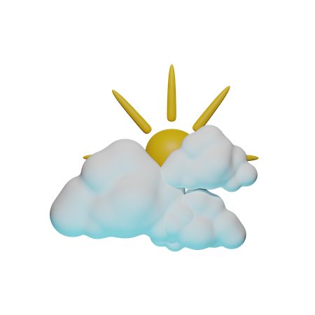 Cloudy Sunny Weather  3D Icon