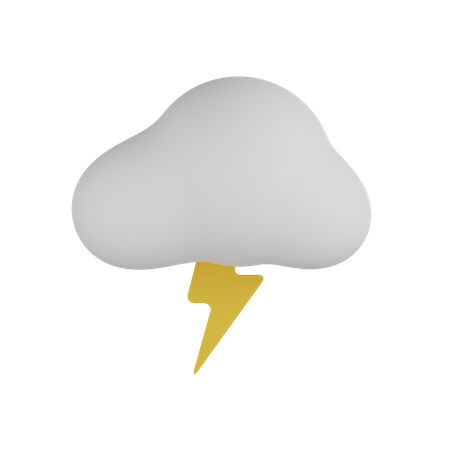 Cloudy Thunder  3D Icon