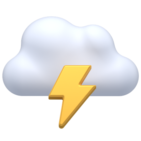 Cloudy thunder  3D Icon