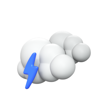 Cloudy Thunder  3D Icon