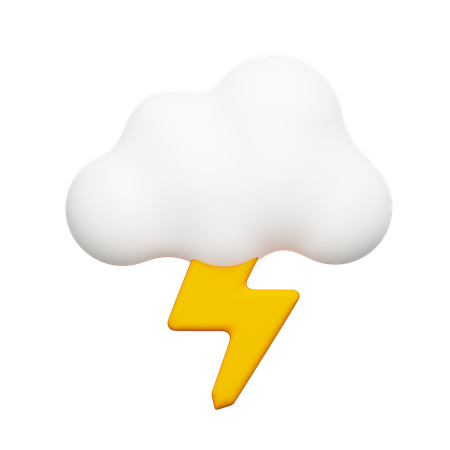 Cloudy Thunder  3D Icon