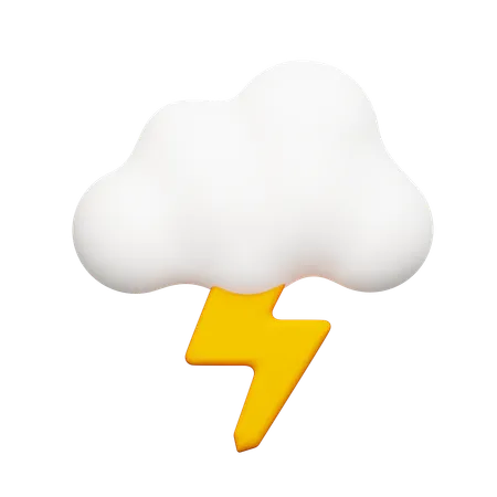 Cloudy Thunder  3D Icon