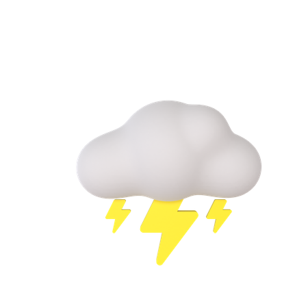 Cloudy Thunder  3D Illustration