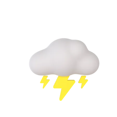 Cloudy Thunder  3D Illustration