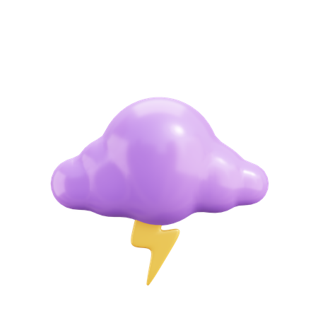 Cloudy Thunder 3D Illustration