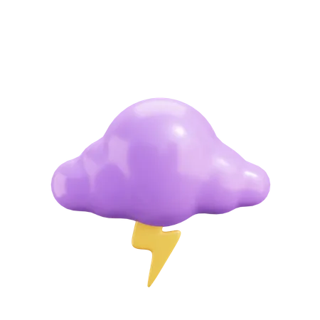 3 D Weather Icon With Purple And Yellow Color 3D Illustration