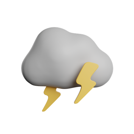 Cloudy Thunder 3D Icon