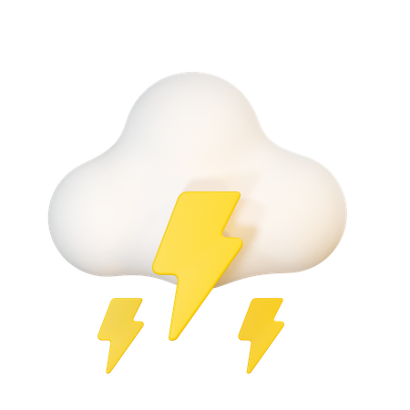 Cloudy thunderstorm  3D Icon