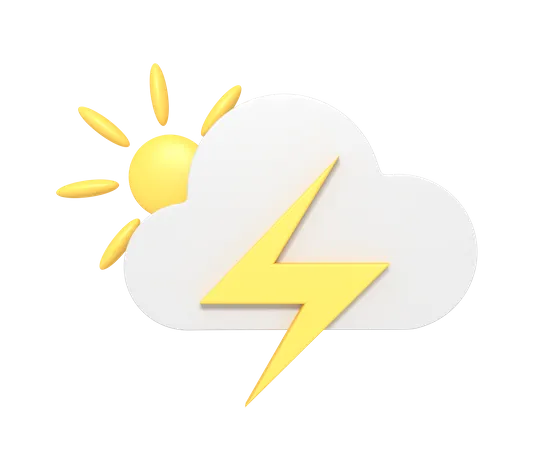 Cloudy Thunderstorm  3D Icon