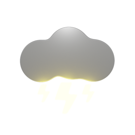 Cloudy Thunderstorm  3D Icon