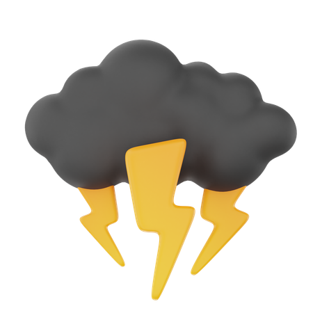 Cloudy Thunderstorm  3D Icon