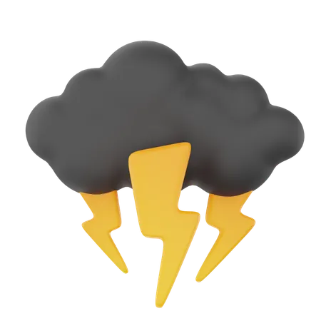 Cloudy Thunderstorm  3D Icon