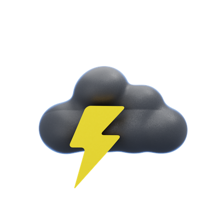 Cloudy Thunderstorm  3D Icon