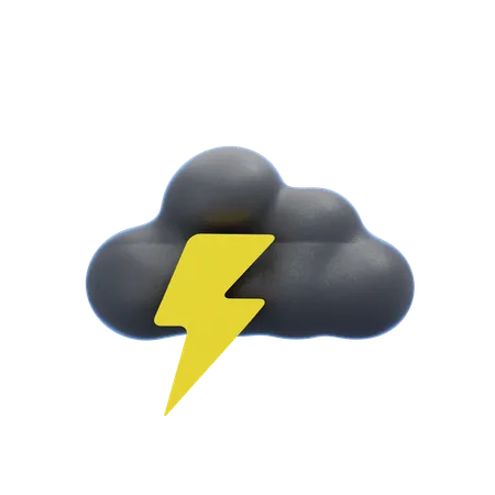 Cloudy Thunderstorm  3D Icon