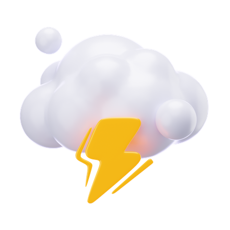 Cloudy Thunderstorm  3D Icon