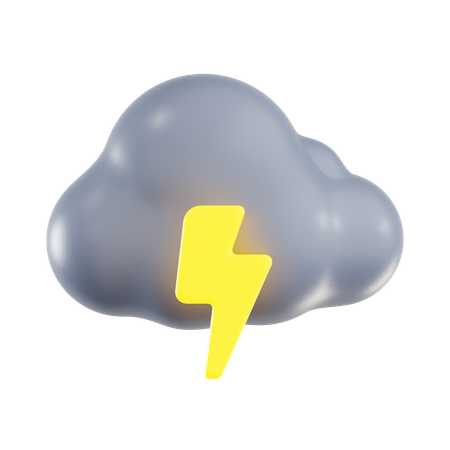 Cloudy Thunderstorm  3D Icon