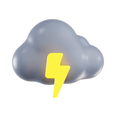 Cloudy Thunderstorm  3D Icon