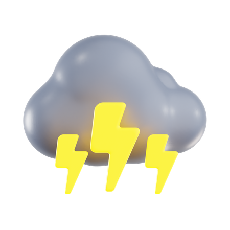 Cloudy Thunderstorm  3D Icon