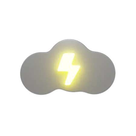 Cloudy Thunderstorm  3D Icon