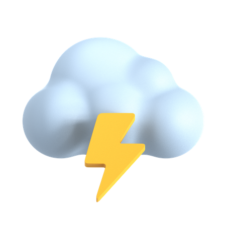 Cloudy Thunderstorm  3D Icon