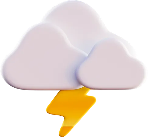 Cloudy Thunderstorm  3D Icon