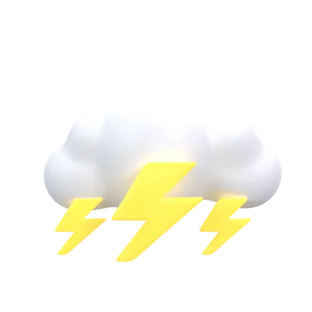 Cloudy Thunderstorm  3D Icon