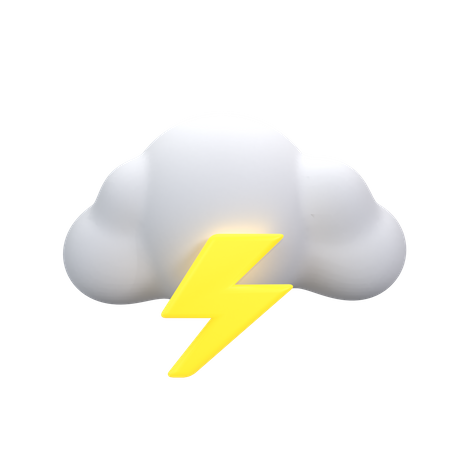 Cloudy Thunderstorm  3D Icon