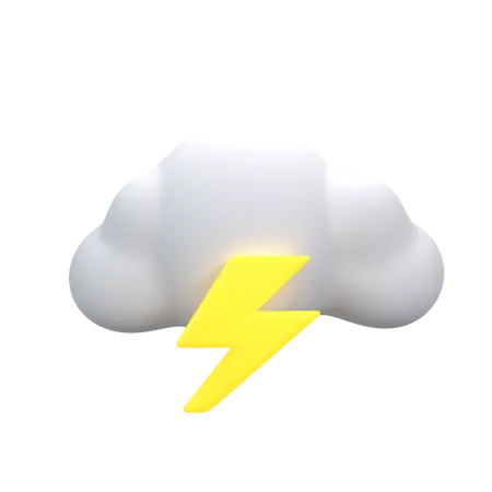 Cloudy Thunderstorm  3D Icon