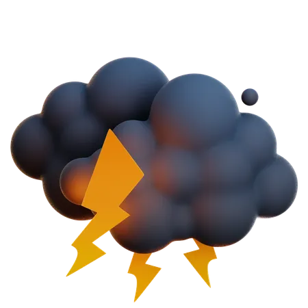 Cloudy Thunderstorm  3D Icon