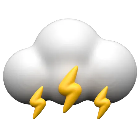 Cloudy Thunderstorm night  3D Icon