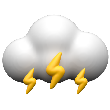 Cloudy Thunderstorm night  3D Icon