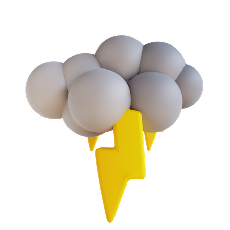 Cloudy Weather And Lightning  3D Illustration