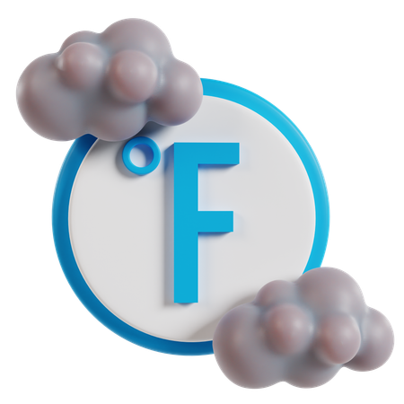 Cloudy Weather Fahrenheit Icon  3D Icon